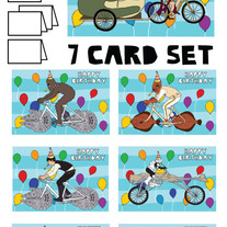 Star wars on bikes Happy Birthday 7 card set