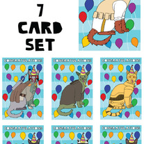 Cats Dressed as Star Wars Congrats 7 card set