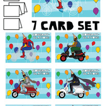 On Vespas Congrats 7 card set