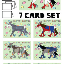 Unicorns Easter 7 card set