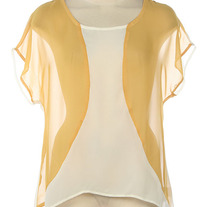 Mustard High Low Color Contrast Top