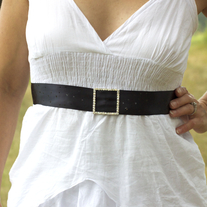 Bridal Sash with Rhinestone Buckle  - Thumbnail 1