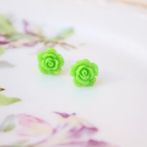 Full Bloom Rosebud Studs - 5 Bright Color Choices