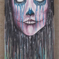 SOLD OUT - La Tristeza (acrylic painting on skateboard deck)