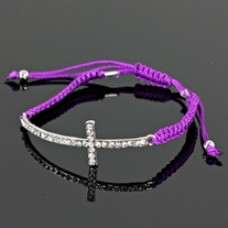 Purple adjustable cross bracelet