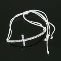White cross adjustable bracelet