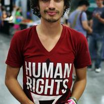 "Human Rights For All" Cardinal Red V-Neck