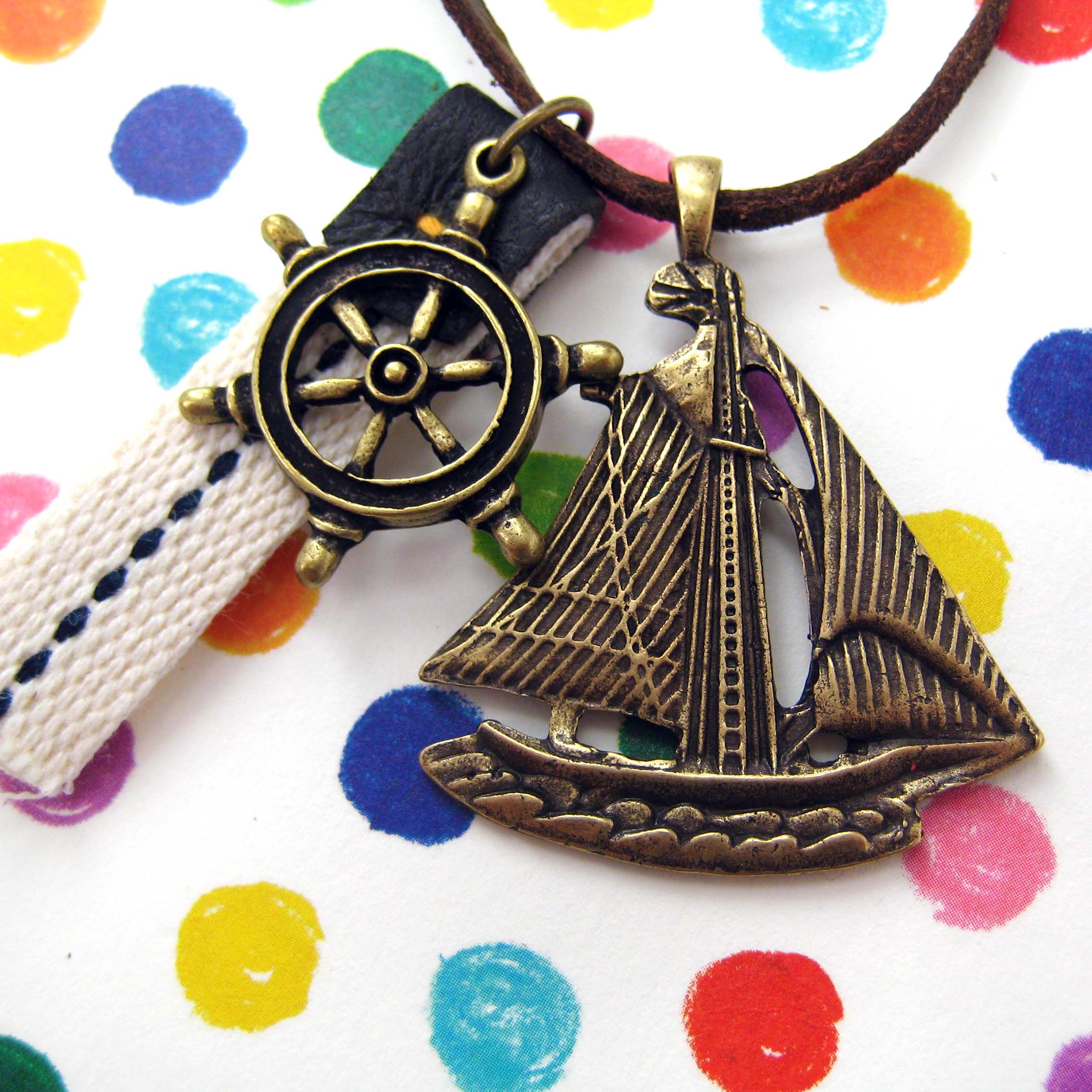 Ship Boat Travel Nautical Sailor Wheel Helm Charm Necklace · DOTOLY Animal Jewelry · The Animal