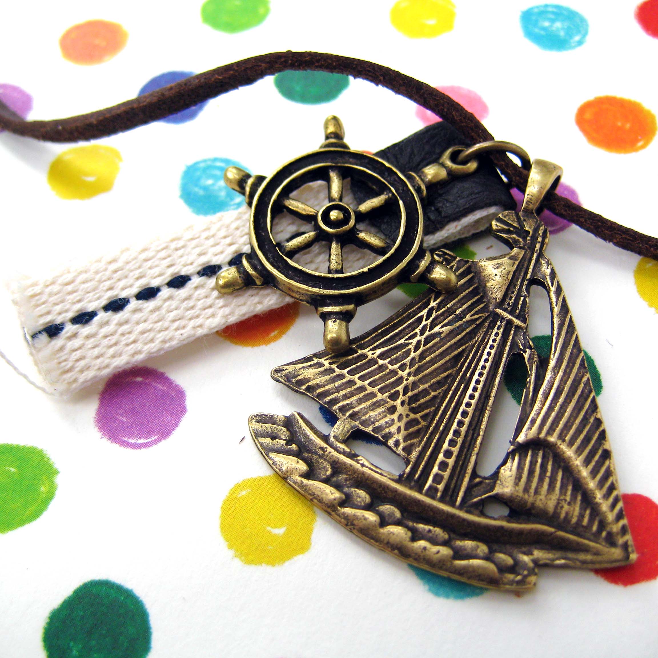 Ship Boat Travel Nautical Sailor Wheel Helm Charm Necklace · DOTOLY Animal Jewelry · The Animal