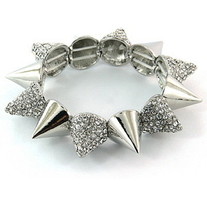 Silver & Spike Rhinestone Bracelet