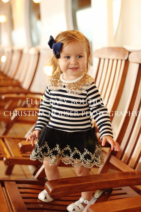 Navy Blue Sequin and Stripes on Storenvy