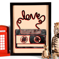 Image of Cassette Tape Love, Art Print, 8 x10