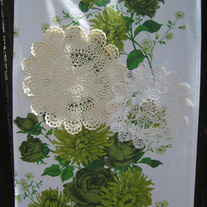 green meadow vintage tea towel