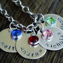 Handstamped Personalized Sterling Silver Necklace