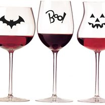 Halloween Wine Glass Vinyl Decals Set of 10 Choose from 11 Spooky Designs