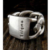 Men's Stainless Steel Link Chain Signet Ring