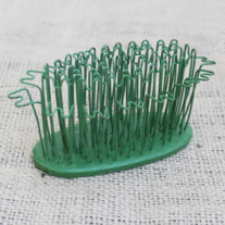 Blue Ribbon Flower Holder, Hairpin Style Floral Frog