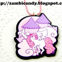 Pegasusland 2 inch acrylic necklace