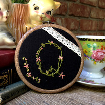 Custom "mini" Initial Hoop (black)