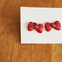 Minnie Mouse Inspired Bow Earrings