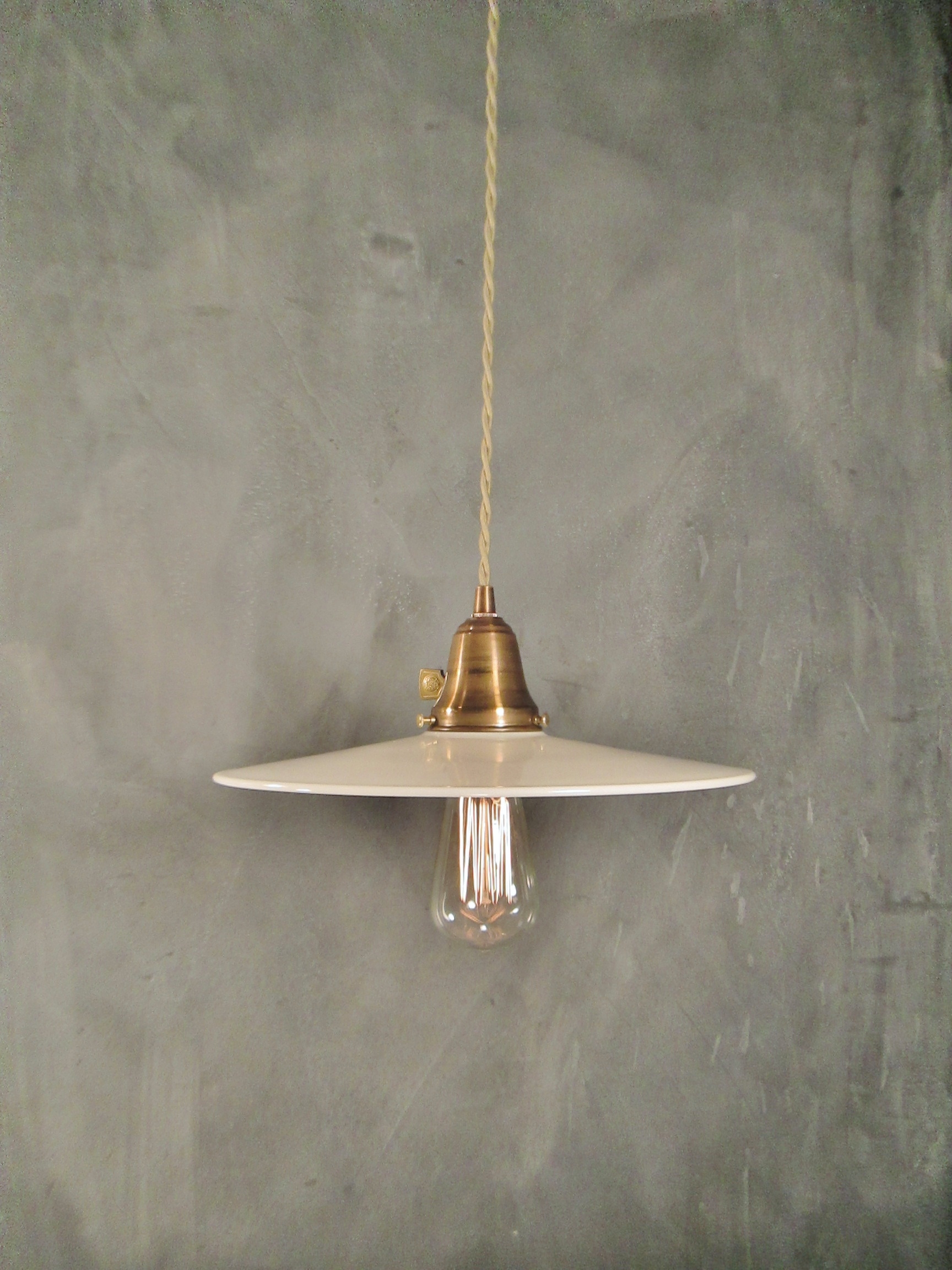 Industrial Pendant Light with Opal Glass Shade · DW Vintage Lighting Co