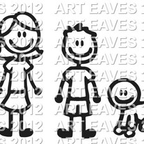 Stick Figure Family Car Decal Up to 5 Characters
