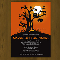 Halloween Spooky Tree Invitation