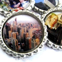 Art in Chicago - Bottle Cap Photo Magnet Set