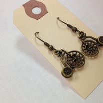 Bicycle Brass Earrings