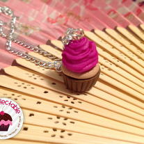Fuschia Cupcake Necklace