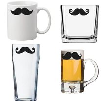 Mustache Vinyl Decals Set of 6