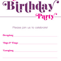 Birthday fill-ins | Pink & Purple