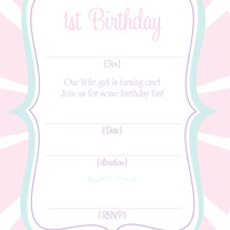 Birthday fill-ins | Girl 1st Bday