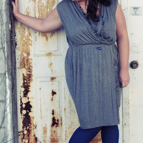 Apt. 9 Gray Crossover Jersey Dress, Extra Large