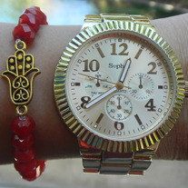 Dark Red Hamsa Bracelet