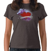Teenage Love Zombies Heart Womens Shirt