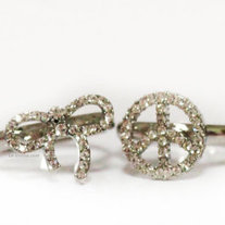 Peace Crystal Ring - Silver - Thumbnail 1