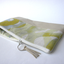 LEATHER CLUTCH IN WATERCOLOR