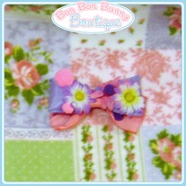 Pink & Purple Puffy Pom-Pom Daisy Bow