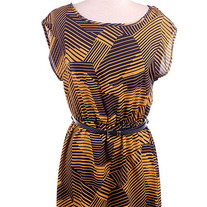 Mustard and Navy Dress
