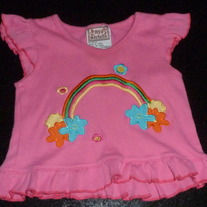 PINK SHIRT WITH RAINBOW-MY MICHELLE-SIZE 3-6 MONTHS