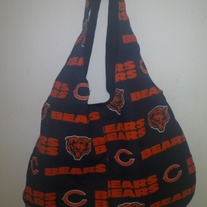 Chicago Bears Handmade Cotton Print Hobo Bag