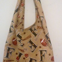 Handmade Tote Tie Bag - Football Prints 