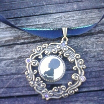 Steampunk ribbon necklace