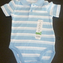 Blue/White Striped Onesie-NEW-Jumping Beans Size 12 Months