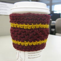 Maroon and Gold Coffee Cup Cozy