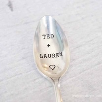 Personalized Lovers Spoon -Vintage Hand Stamped Coffee Spoon FOR (coffee) LOVERS- personalized with your Names