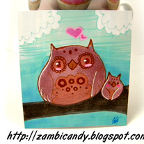 Owl family mini marker piece