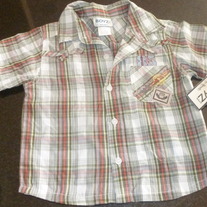 Green Plaid Shirt-NEW-Boyz Wear-Size 24 Months