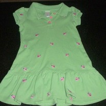 Green Dress With Pink Ladybugs-Gymboree Size 3
